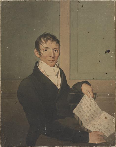 Mr. Graupner - seated and holding music - John Rubens Smith