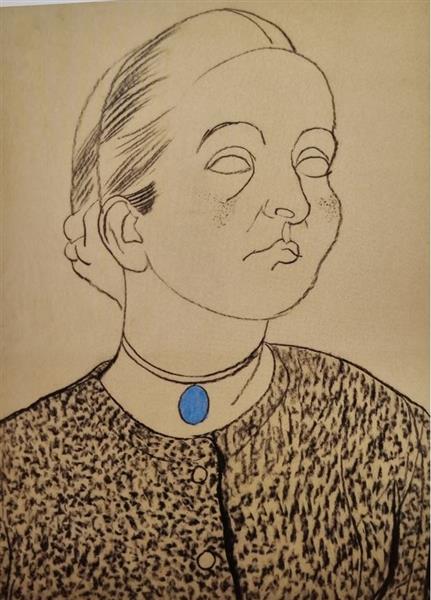 Vajda Lajos Anna Margit Portré 1930, Ceruza Papír, 33x31.5cm, 1930 - Vajda Lajos