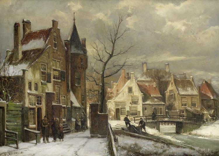 Winter in a Dutch town - Willem Koekkoek