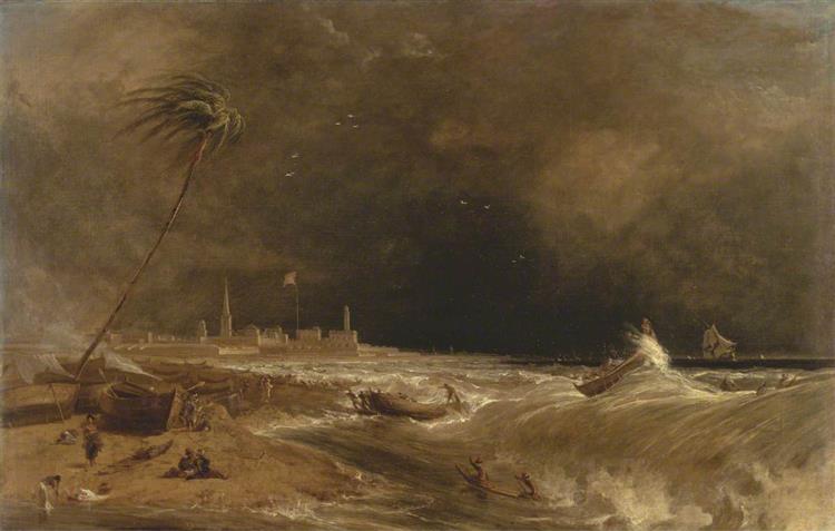 Madras, or Fort St George, in the Bay of Bengal – A Squall Passing Off - William Daniell