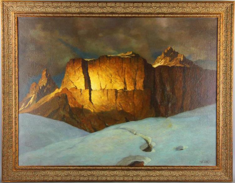 Snowy Cliffside - William Stanley Haseltine