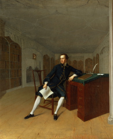 Sir Roger Newdigate in the Library at Arbury Arthur Devis - Arthur Devis