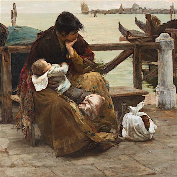 The boatman's wife, c.1894 - Alessandro Milesi
