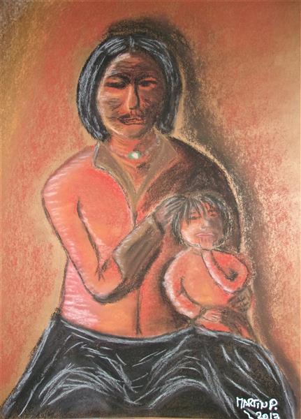 Madre con su niño en Nepal, 2013 - Ателье