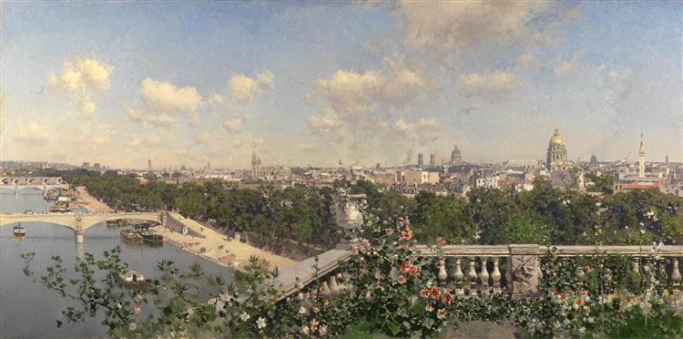 View Of Paris From The Trocadero, 1883 - Martín Rico