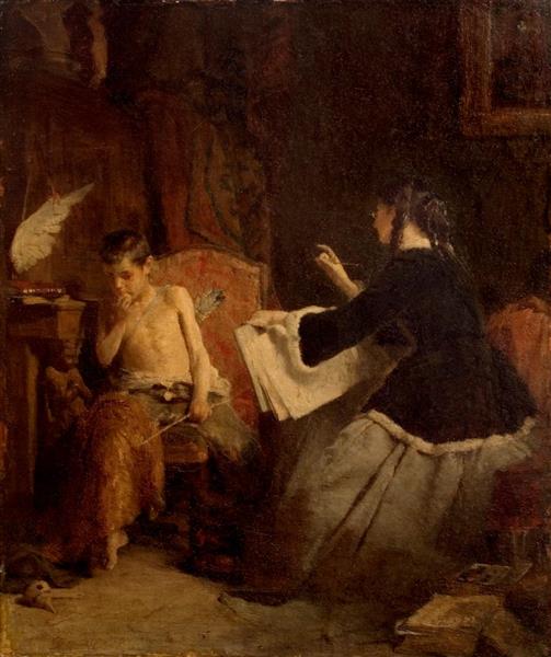 Eros and the painter, 1868 - Nikolaus Gysis