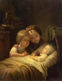 Adoring the baby - Johann Georg Meyer
