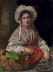 Fruit seller; costume of Normandy - Eleuterio Pagliano