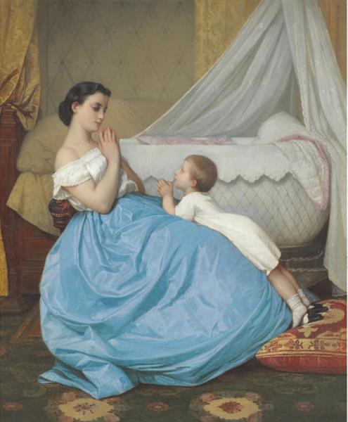 A bedtime prayer, 1858 - Auguste Toulmouche