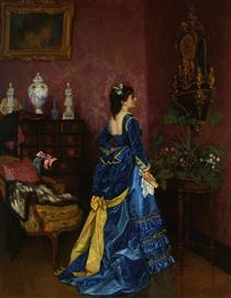 The blue dress - Auguste Toulmouche