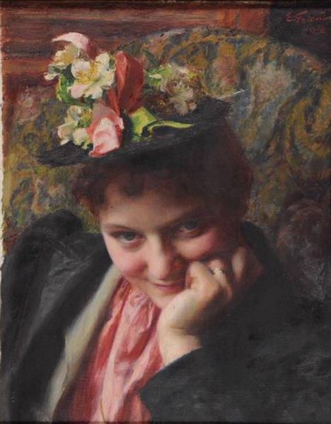 The flower hat, 1892 - Émile Friant