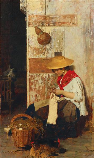 The torn sleeve, 1878 - Джакомо Фавретто