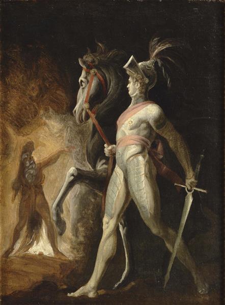 The Meeting of Sir Hüon of Bordeaux and Scherasmin in the Libanon Cave, from Wieland’s Oberon, c.1804 - c.1805 - Henry Fuseli