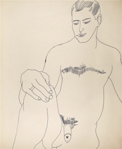 Seated Male Nude, 1955 - 1956 - Энди Уорхол