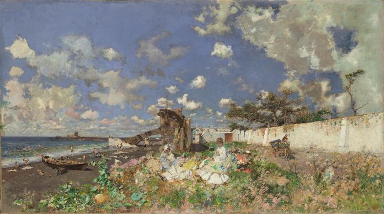 Beach of Portici, 1874 - Mariano Fortuny