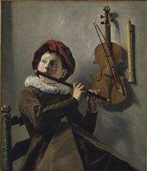 Boy Playing the Flute - Юдит Лейстер