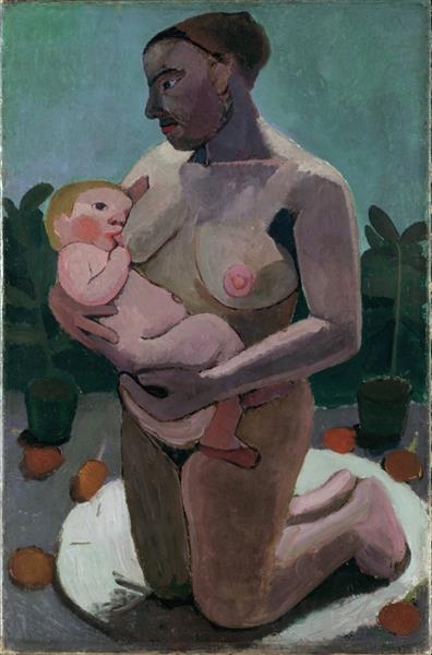 Kneeling Mother with Child at Her Breast, 1906 - Paula Modersohn-Becker
