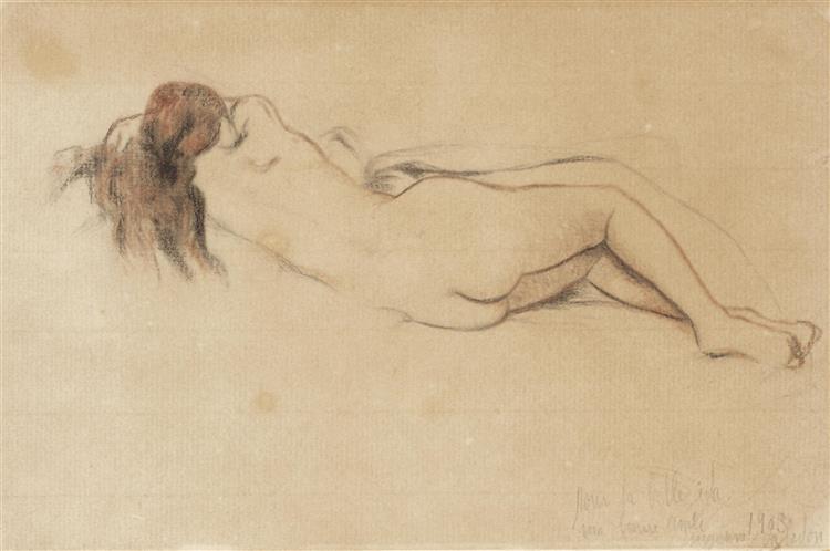 Naked Lying Back, 1903 - Сюзанна Валадон