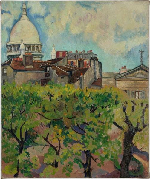 The Sacred Heart Seen from the Garden of Rue Cortot, 1916 - Suzanne Valadon