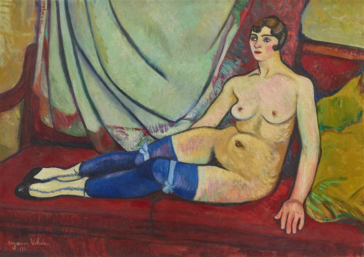 Nude with Blue Stockings, 1916 - Сюзанна Валадон
