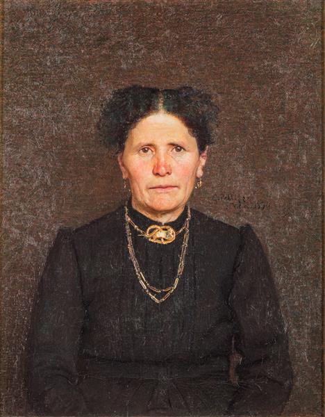 Portrait of a landowner's wife (Portrait of Mrs. Battegazzore), 1894 - Джузеппе Пеллиза да Вольпедо