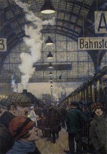 Railway Station - Hans Baluschek