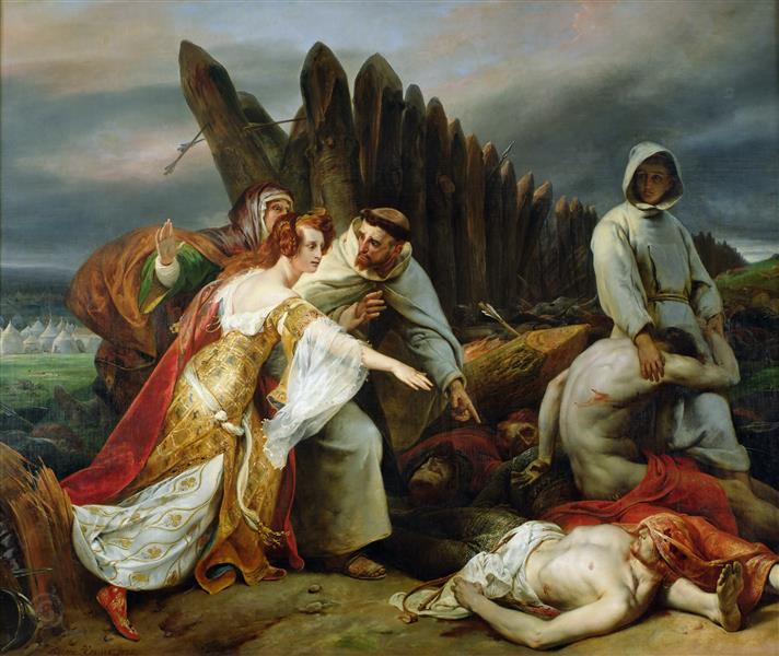 Edith finding the body of Harold, 1828 - Орас Верне