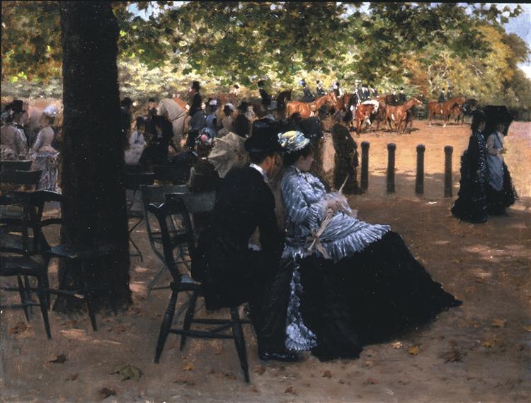 Flirt, Hyde Park (Next to the track), 1874 - Giuseppe De Nittis