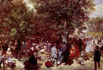 Afternoon in the Tuileries Gardens - Adolph von Menzel