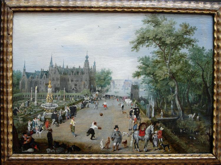 A Game of Handball with Country Palace in Background, 1614 - Adriaen van de Venne