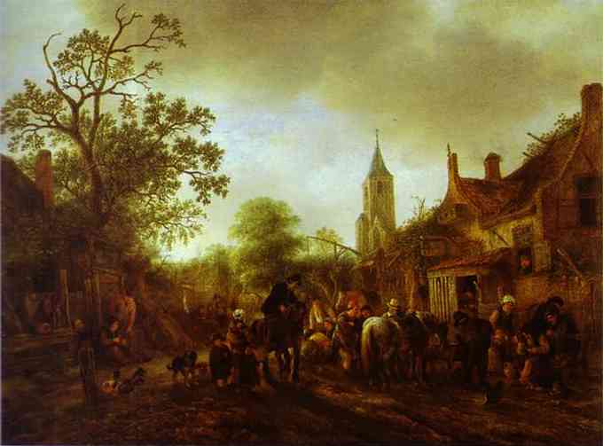 The Halt at the Inn, 1645 - Адріан ван Остаде