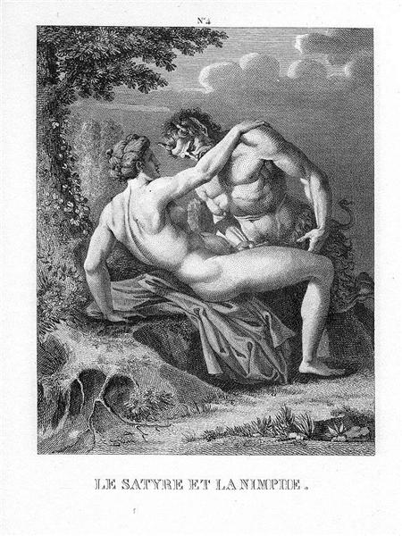 The Satyr and Nymph - Agostino Carracci