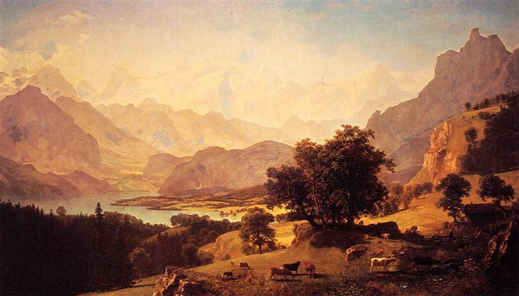 Bernese Alps, as Seen near Kusmach, 1859 - 阿爾伯特·比爾施塔特