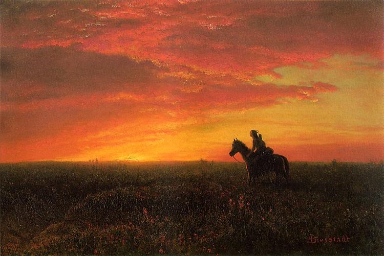 On the Plains, Sunset - Albert Bierstadt