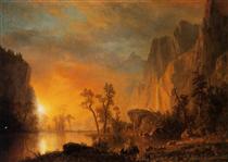 Sunset in the Rockies - Albert Bierstadt