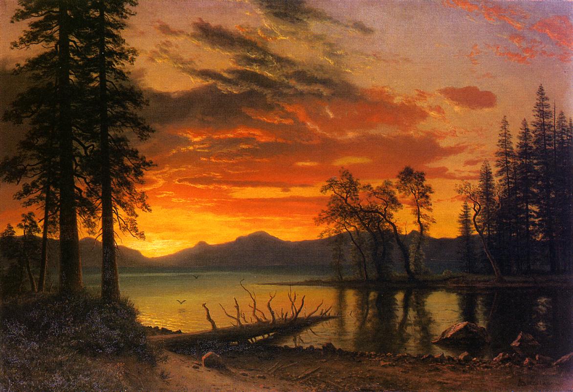 Sunset Over The River Albert Bierstadt WikiArt Org   Sunset Over The River 