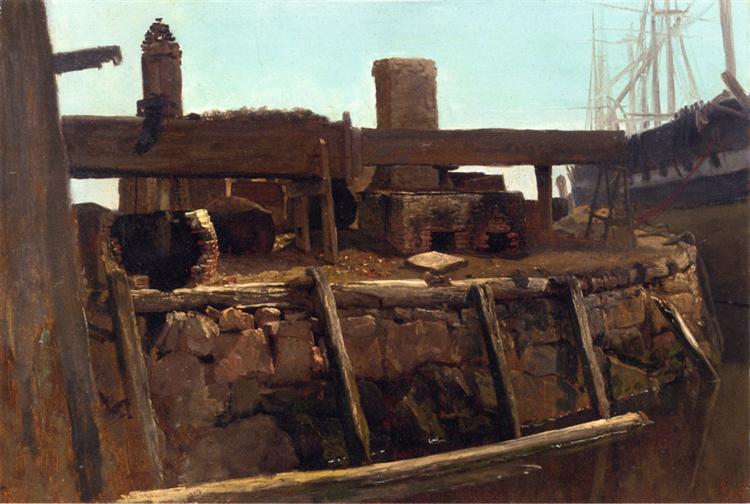 Wharf Scene - Albert Bierstadt