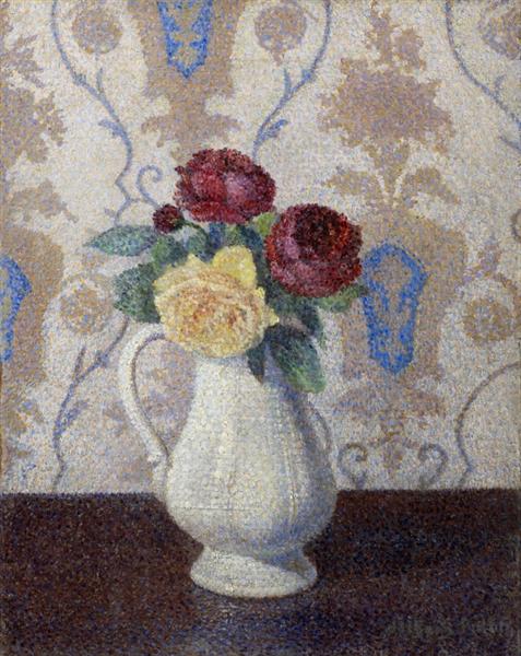 Bouquet of Roses in a Vase, c.1885 - Albert Dubois-Pillet