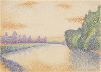 The Banks of the Marne at Dawn - Albert Dubois-Pillet