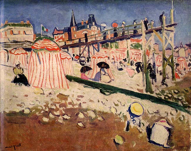 The Beach at Sainte-Adresse, 1906 - Альбер Марке