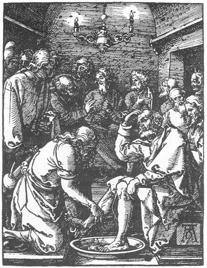 Христос омывает ноги Петра, 1511 - Альбрехт Дюрер