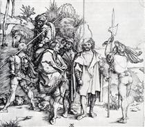 Five Lansquenets And An Oriental On Horseback - Albrecht Dürer