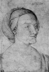 Head of a smiling woman - Albrecht Durer