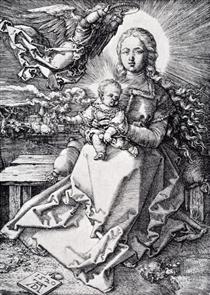 Madonna Crowned By An Angel - Alberto Durero