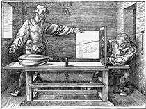 Man drawing a Lute - Albrecht Dürer