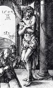 Man Of Sorrows By The Column (Engraved Passion) - Albrecht Durer