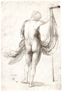 Nude Study (Nude Female from the Back) - Albrecht Dürer