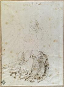 Sitting Mary with child - Albrecht Durer