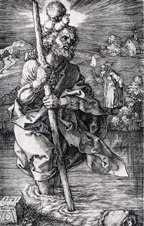Св. Христофор смотрящий направо - Альбрехт Дюрер