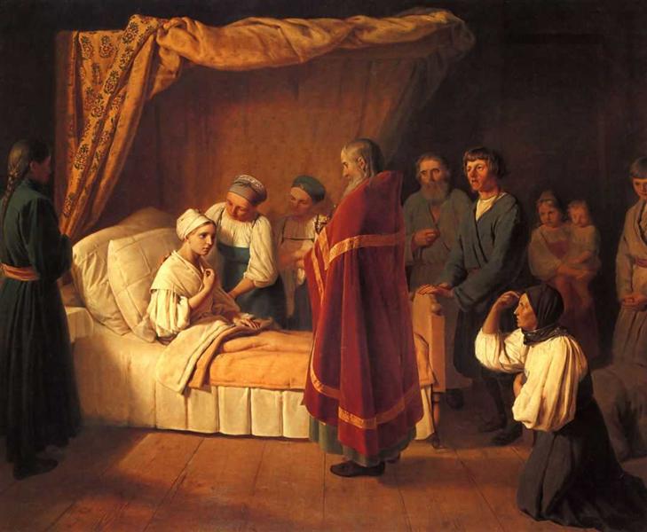 Communion of Dying, 1839 - Alexei Gawrilowitsch Wenezianow